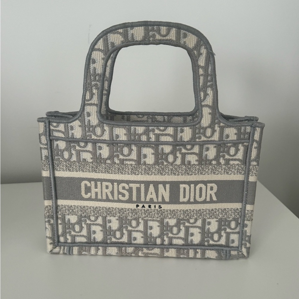 Mini Dior Tote- Brand New Condition- Light grey Canvas